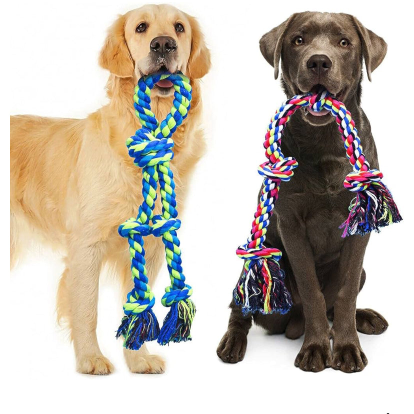 Feeko Dog Rope Toys for Large and Medium Aggressive Chewers, 2 Pack Heavy Duty Dog Rope Toy for Large Breed, Indestructible Dog Chew Toys, Tug of War Dog Toy, 100% Cotton Teeth Cleaning