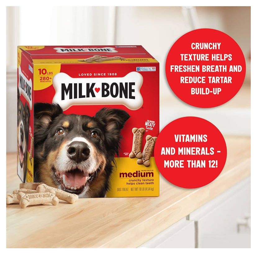 Milk-Bone Original Biscuits, Medium Dog Treats, 10 Pound Box