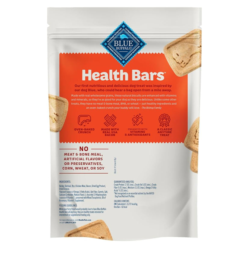 Blue Buffalo Health Bars Crunchy Dog Biscuits, Oven-Baked With Natural Ingredients, Bacon, Egg & Cheese , 16-oz. Bag