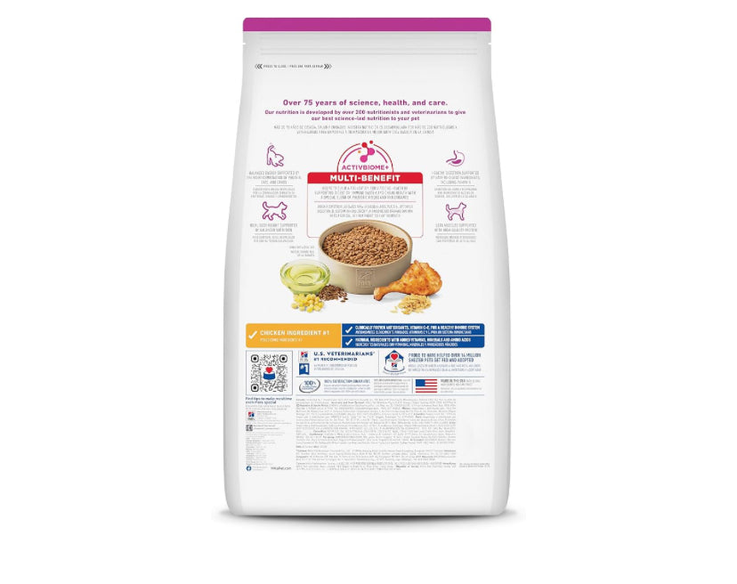 Hill's Science Diet Small & Mini, Adult 1-6, Small & Mini Breeds Premium Nutrition, Dry Dog Food, Chicken & Brown Rice, 4.5 lb Bag