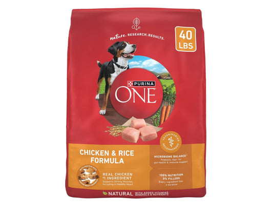 Purina ONE Chicken and Rice Formula Dry Dog Food - 40 lb. Bag