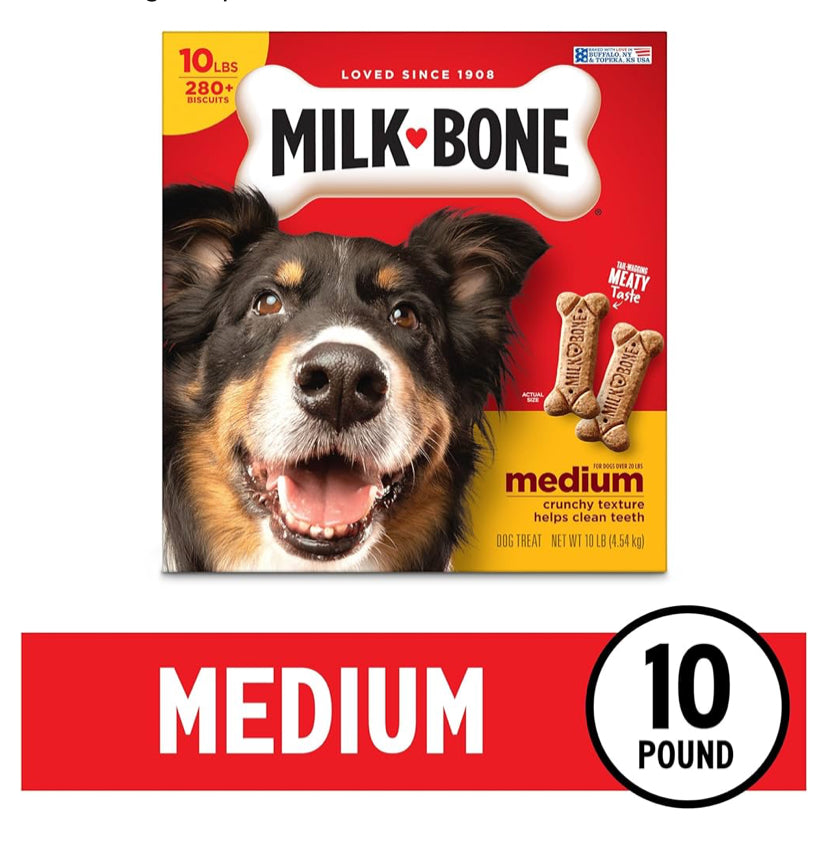 Milk-Bone Original Biscuits, Medium Dog Treats, 10 Pound Box